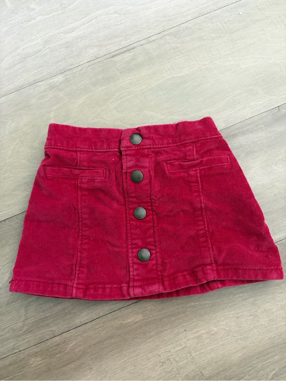 Old Navy Girls Cranberry Corduroy Button-Front Skirt